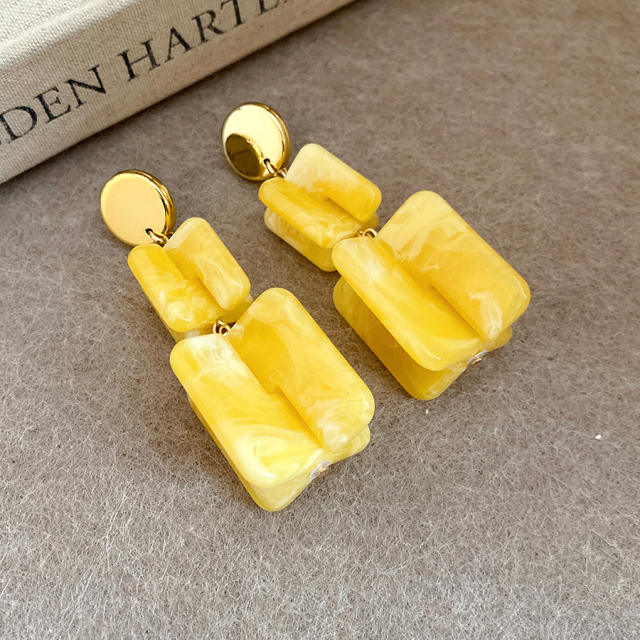 Acrylic Beaded Irregular Square Necklace earrings bracelet set