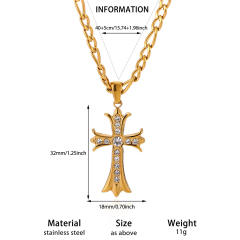 Luxury Star Moon pendant Stainless Steel Necklace diamond pendant necklace