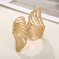 Exaggerated Winged Spring Open Bracelet Colorful Raffia Handmade bangle