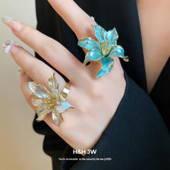 2026 New Vintage Tulip Flower Ring Chanel-Style Personalized  Adjustable Ring
