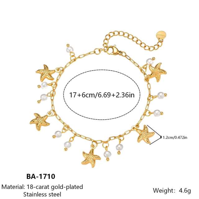 18KG fashionable colorful bead flower layer stainless steel bracelet