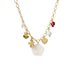 New Style Multi-Pendant Flower Butterfly Stainless Steel Necklace for Women