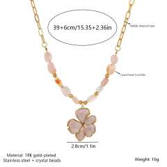 New Style Multi-Pendant Flower Butterfly Stainless Steel Necklace for Women