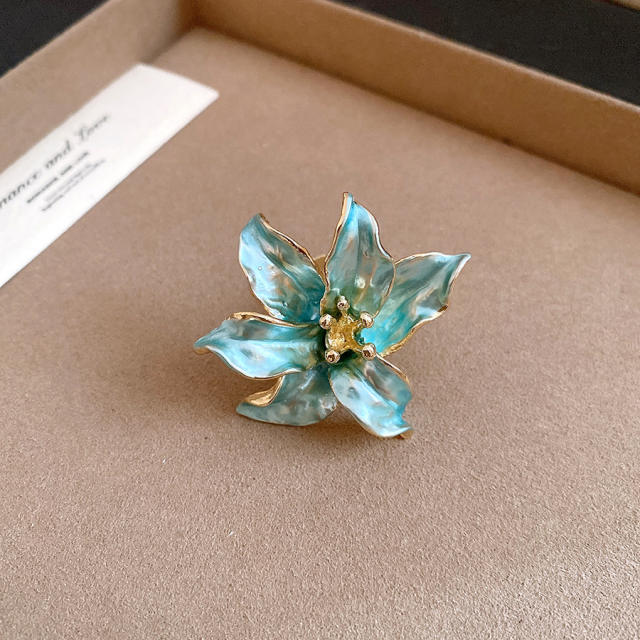 2026 New Vintage Tulip Flower Ring Chanel-Style Personalized  Adjustable Ring