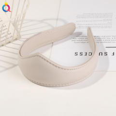 Vintage PU leather crown shape headband for women