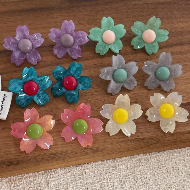 Super Fairy Sweet Spring Summer Flower Earrings for Women acrylic peatl earrings