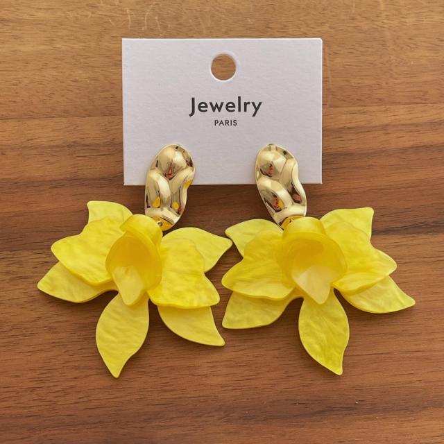 Super Fairy-Like Flower Earrings for Women French Style Exaggerated acrylic earrings