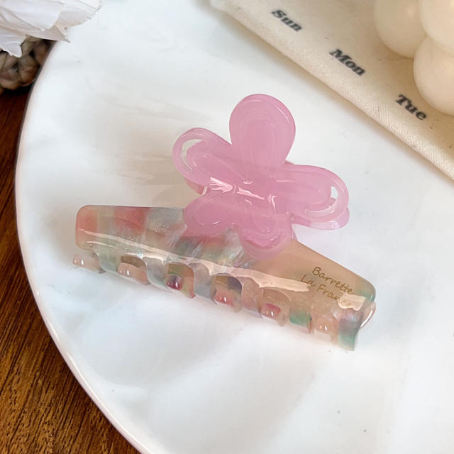Summer colorful flower Acetic acid gripper hair claw clips for women