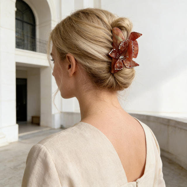 Flower-Shaped Hair Clip Gradient Candy Colors Elegant hair claw clips for Women