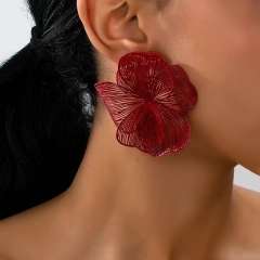 Exaggerated Elegant Earrings for Women Luxury Floral Hollow-Out Stud Earrings·Jewelry