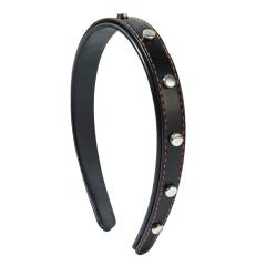 Vintage PU leather revet headband for women