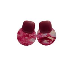 French styel sweet round shape colorful acrylic studs earrings