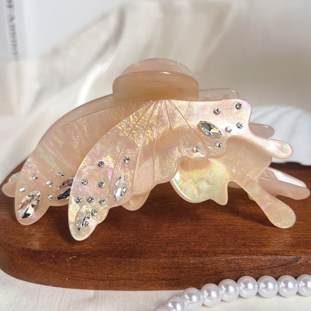 Texture Water Drop Diamond Butterfly Hair Clip 13cm Large hair claw clips