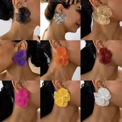 Exaggerated Elegant Earrings for Women Luxury Floral Hollow-Out Stud Earrings·Jewelry