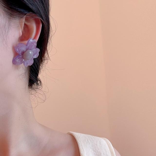 Super Fairy Sweet Spring Summer Flower Earrings for Women acrylic peatl earrings
