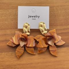 Super Fairy-Like Flower Earrings for Women French Style Exaggerated acrylic earrings