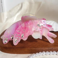 Texture Water Drop Diamond Butterfly Hair Clip 13cm Large hair claw clips