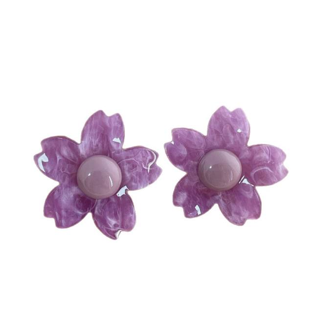 Super Fairy Sweet Spring Summer Flower Earrings for Women acrylic peatl earrings