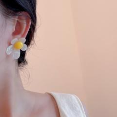 Summer Fresh and Colorful Acrylic Five-Petal Flower Earrings