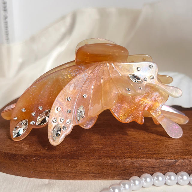 Texture Water Drop Diamond Butterfly Hair Clip 13cm Large hair claw clips