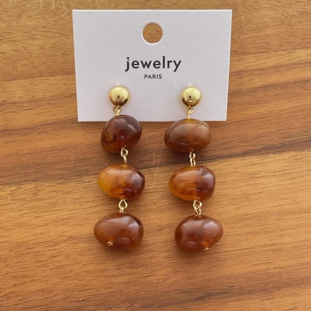 Retro Unique Design Resin Geometric Earrings