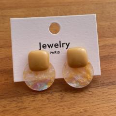 French styel sweet round shape colorful acrylic studs earrings