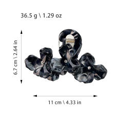 Large Acetate Flower Hair Clip with High-Quality Texture Rhinestone Embellishments