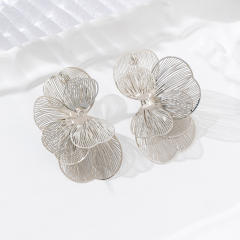 Hollow out Flower petal Earrings Fashionable Party Earrings