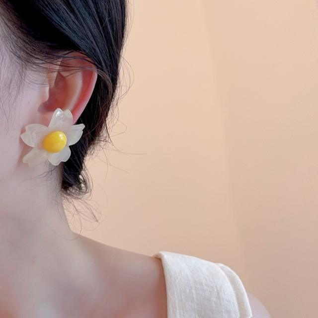 Super Fairy Sweet Spring Summer Flower Earrings for Women acrylic peatl earrings