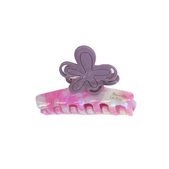 Summer colorful flower Acetic acid gripper hair claw clips for women