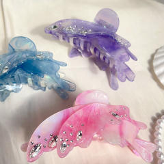 Texture Water Drop Diamond Butterfly Hair Clip 13cm Large hair claw clips
