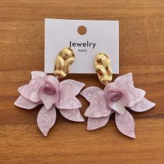 Super Fairy-Like Flower Earrings for Women French Style Exaggerated acrylic earrings