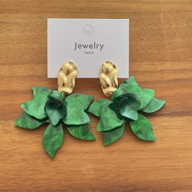 Super Fairy-Like Flower Earrings for Women French Style Exaggerated acrylic earrings
