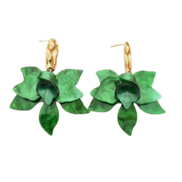 Super Fairy-Like Flower Earrings for Women French Style Exaggerated acrylic earrings