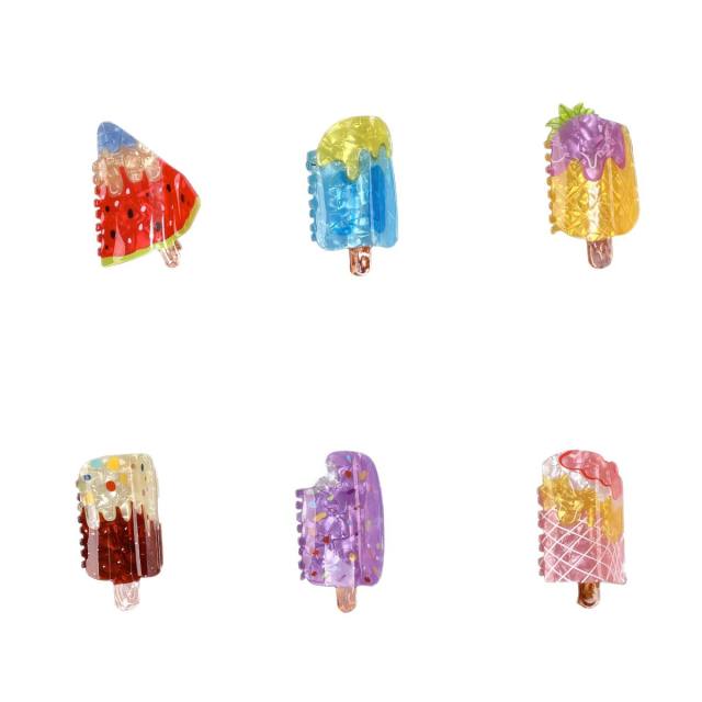 Creative Holiday Style Watermelon Ice Cream Hair Clip Summer Cartoon hair claw clips