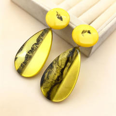 Candy-Colored Water Drop Acrylic Earrings for Women Fashionable Stainless Steel Earrings