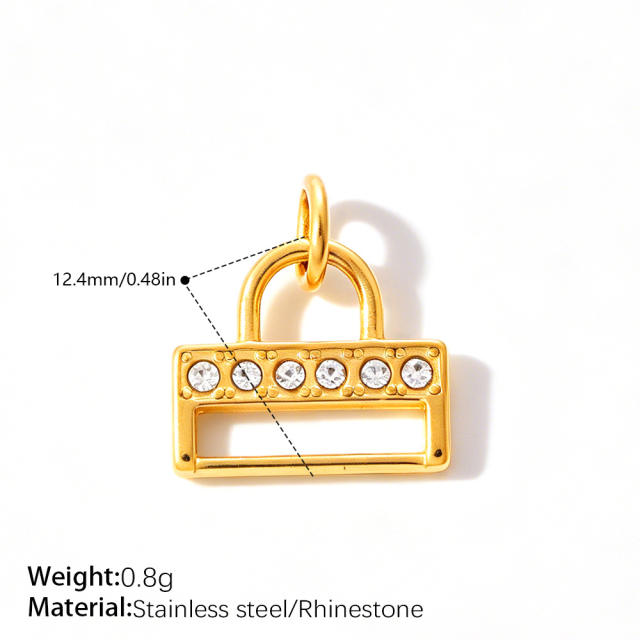 Sweet Girly Style Crown Heart Skirt Multi-Shaped Pendant Stainless Steel 18K Gold-Plated DIY Accessories