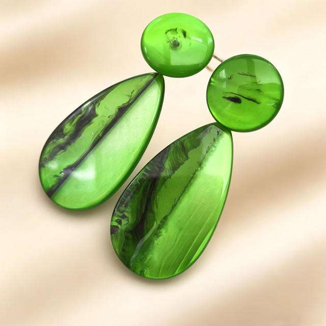 Candy-Colored Water Drop Acrylic Earrings for Women Fashionable Stainless Steel Earrings