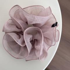 Pink-organza hair tie