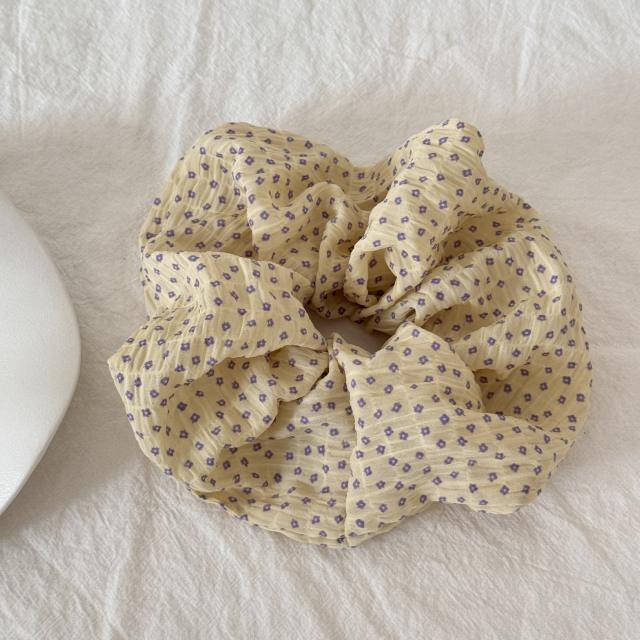 Korean-Style Simple Polka Dot Scrunchie Elegant Pleated Fabric Hair Tie new Ponytail Hairband