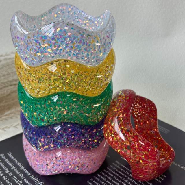 Colorful Irregular Sequin Resin Dopamine Women's Bracelet Acrylic Women's Wristband Jewelry