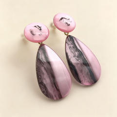 Candy-Colored Water Drop Acrylic Earrings for Women Fashionable Stainless Steel Earrings