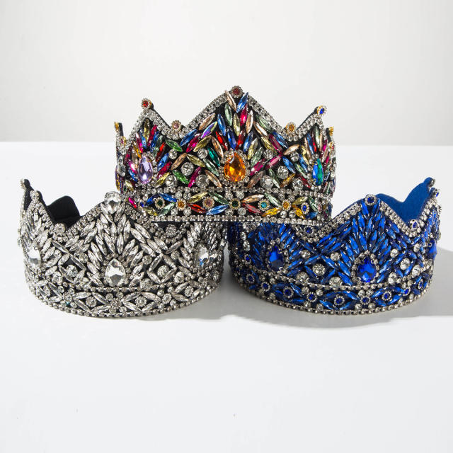 Vintage Baroque-Style Headband with Rhinestone-Encrusted Crown