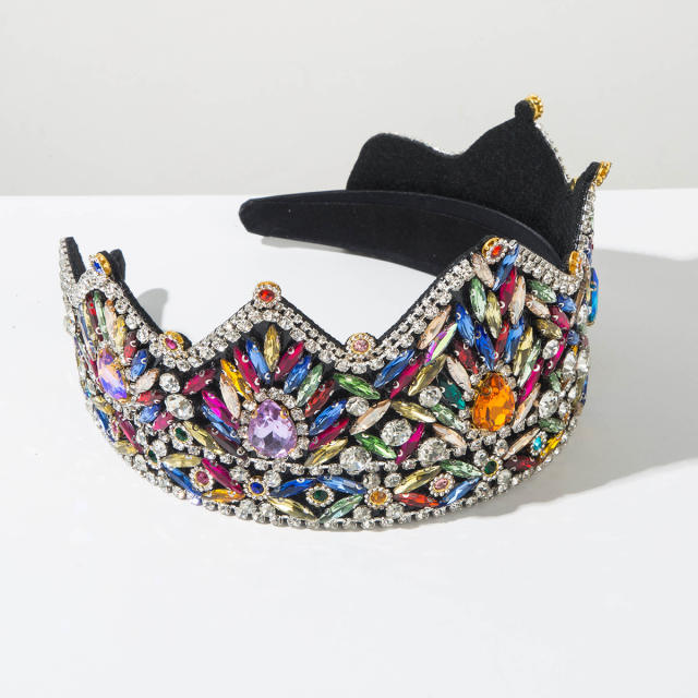Vintage Baroque-Style Headband with Rhinestone-Encrusted Crown