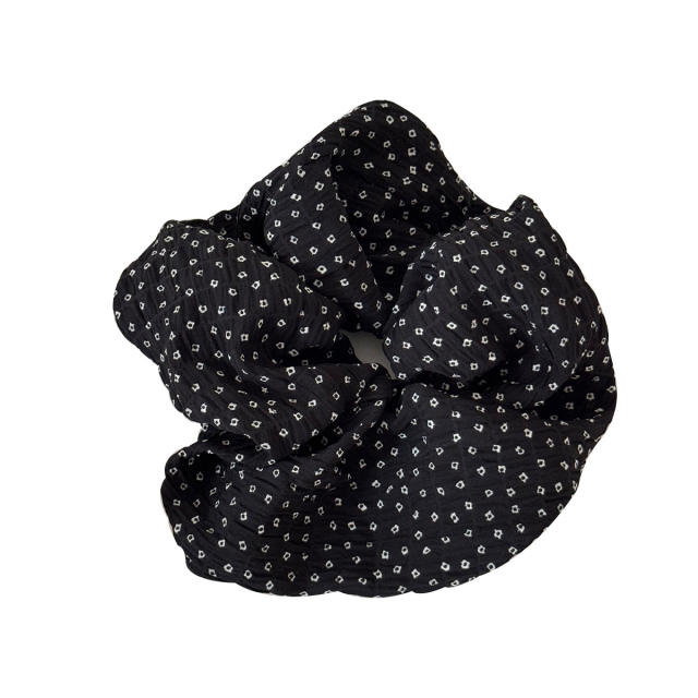 Korean-Style Simple Polka Dot Scrunchie Elegant Pleated Fabric Hair Tie new Ponytail Hairband