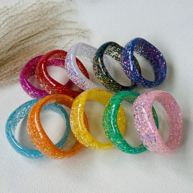 Irregular Dopamine Resin Sequin Women's Bracelet Multi-Color Women's Wristband Jewelry