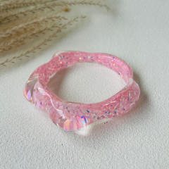 Dopamine Resin Versatile Sequin Multi-Color Women's Bracelet Irregular Geometric Wristband Jewelry