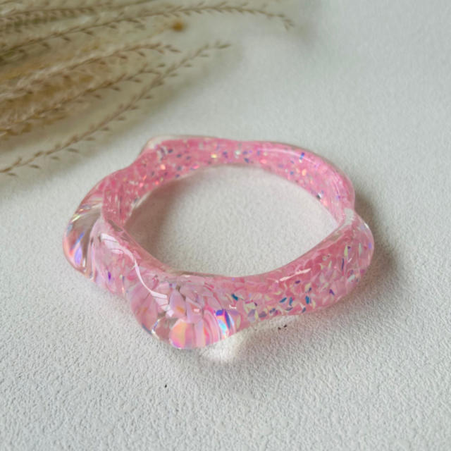 Dopamine Resin Versatile Sequin Multi-Color Women's Bracelet Irregular Geometric Wristband Jewelry