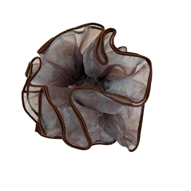 Korean fashion dark color two layer scrunchies big size hair ties