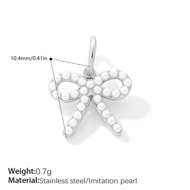 Sweet Girly Style Crown Heart Skirt Multi-Shaped Pendant Stainless Steel 18K Gold-Plated DIY Accessories